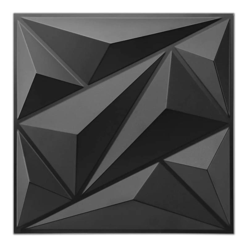 10 Stück Diamant-Design Verziertes 3D-Wandpaneel, 30 cm x 30 cm, Mattweiß/Schwarz, DIY-Heimdekorations-Wandtafel(10pcs-Black) von PGVXEM