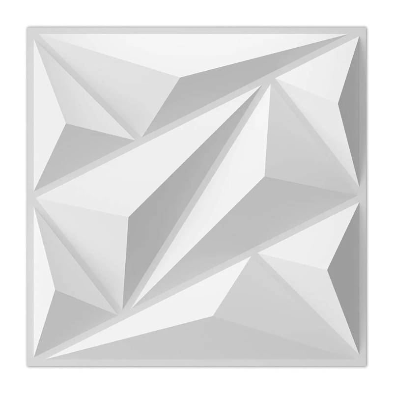 10 Stück Diamant-Design Verziertes 3D-Wandpaneel, 30 cm x 30 cm, Mattweiß/Schwarz, DIY-Heimdekorations-Wandtafel(10pcs-White) von PGVXEM