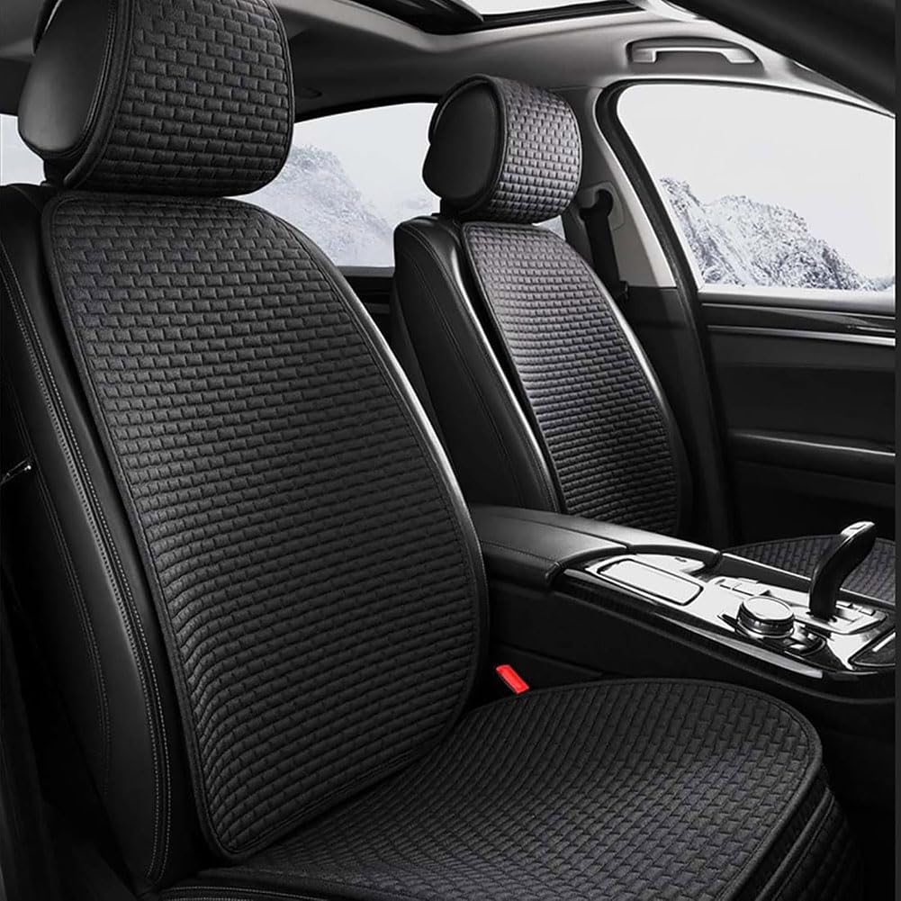 Auto SitzbezüGe Sets für Peugeot 206 CC SW, Leinen Sitzschoner Vorne Hinten Sitzauflagen Atmungsaktiv SchonbezüGe ZubehöR,A/Black von PGYREUGQ