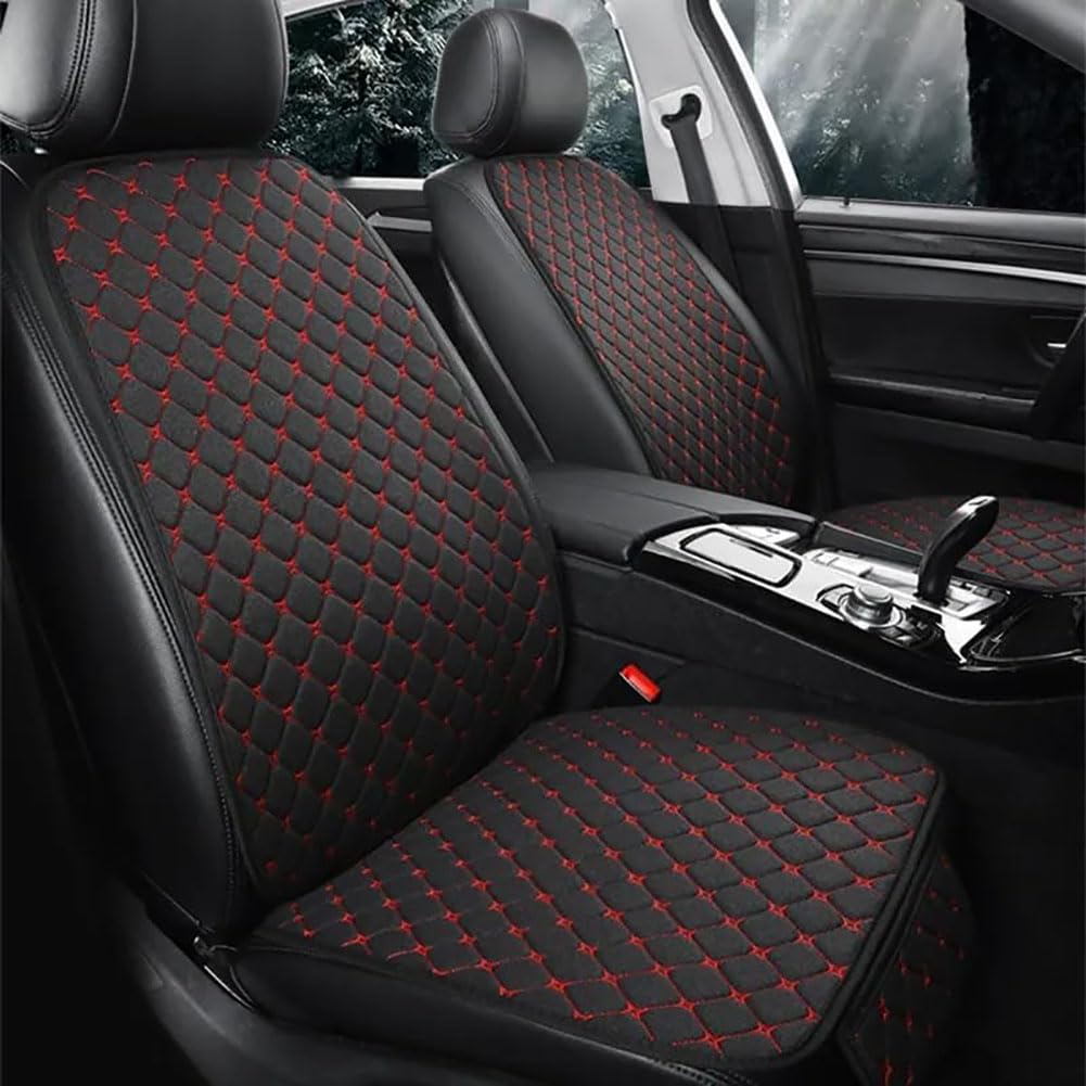 PGYREUGQ Auto SitzbezüGe Sets für S-eat Altea XL 2004-2015, Leinen Sitzschoner Vorne Hinten Sitzauflagen Atmungsaktiv SchonbezüGe ZubehöR,D/Black-Red von PGYREUGQ