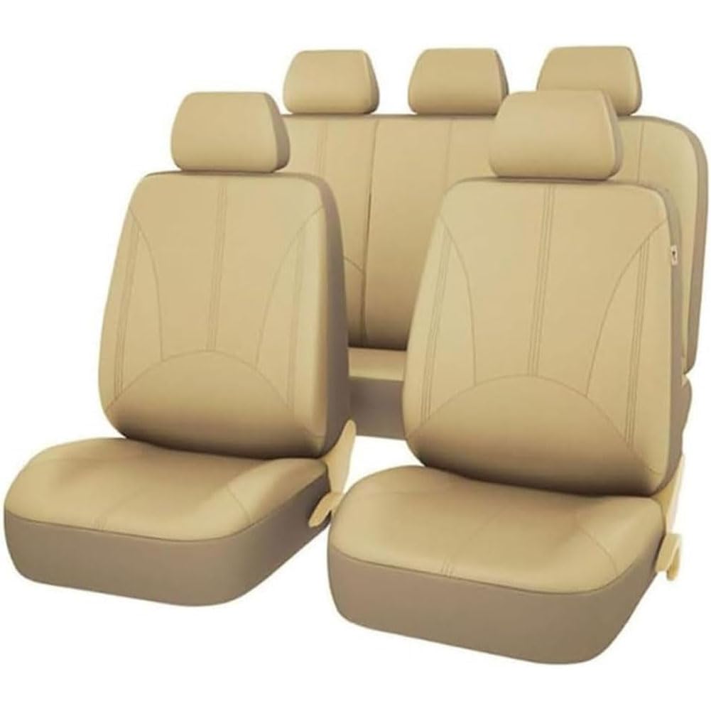 PGYREUGQ Full Set Auto Sitzbezüge für Au-di A3 5-Door, Wasserdicht Bequem Sitzschoner Innenraum Zubehör,B Beige von PGYREUGQ