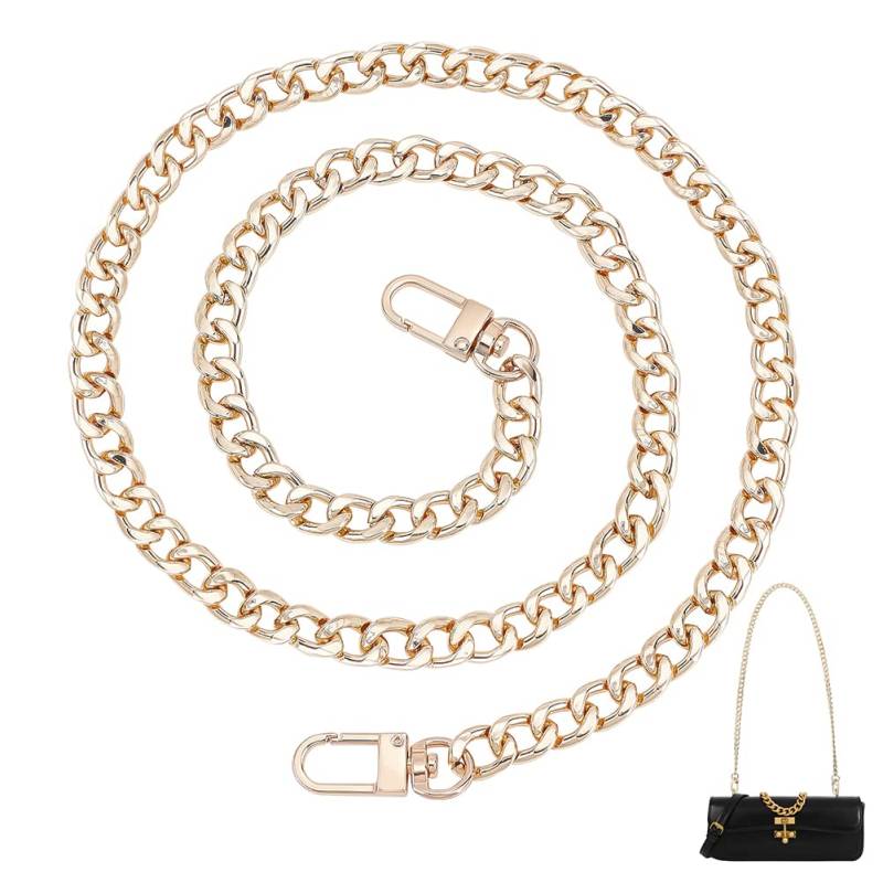 PandaHall 1 Strang Goldene Tasche Kette Kette Handtasche Bag Strap Handtasche Kette Griff Taschenverlängerung Eisen verbindlich Ketten mit Swivel Karabinerverschlüsse, 31,5 "(80cm) von PH PandaHall