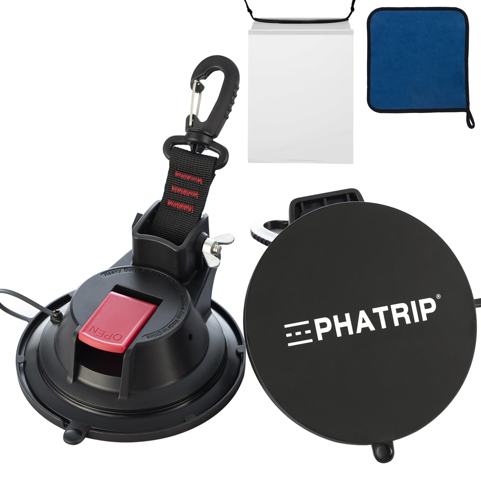 PHATRIP 2er Set Groß Saugnapf Haken Camping Saughaken bis 25 KG Extra Stark Saugnäpfe für Camping Wohnmobil Haushalt Zelt Auto Sonnensegel Vordach Autospanner von PHATRIP