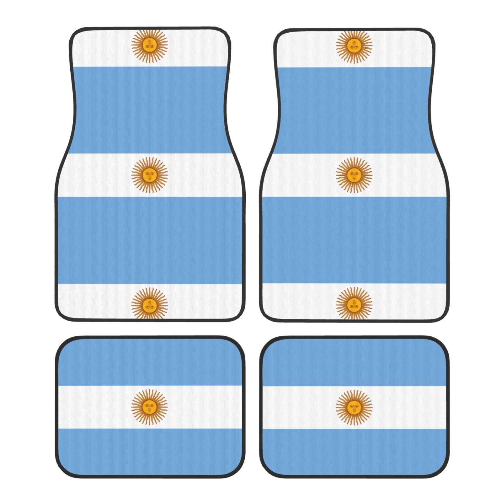 Phayah Argentinische Flagge Druck Auto Fußmatten 4 Stück Auto Innenraum Teppiche Teppich Universal Fahrzeug Bodenschutz Teppiche Autozubehör von PHAYAH