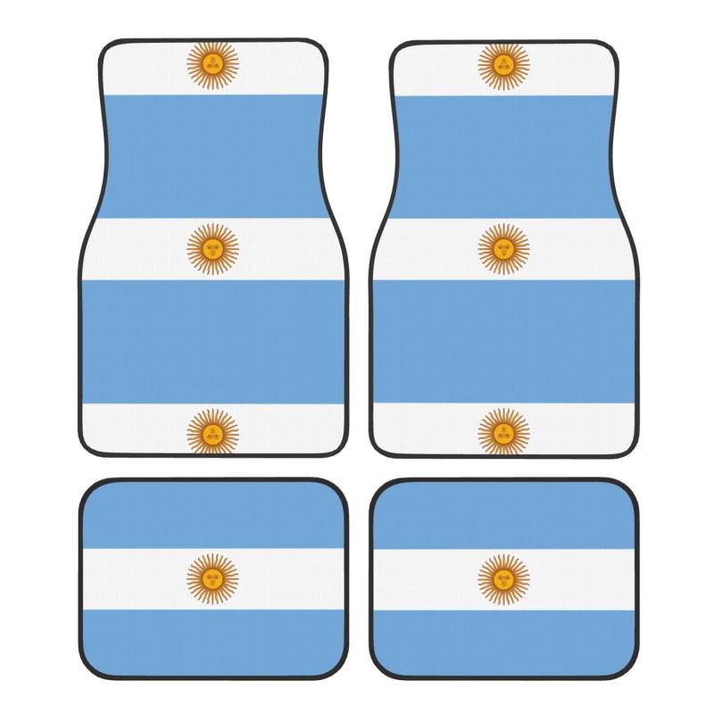 Phayah Argentinische Flagge Druck Auto Fußmatten 4 Stück Auto Innenraum Teppiche Teppich Universal Fahrzeug Bodenschutz Teppiche Autozubehör von PHAYAH