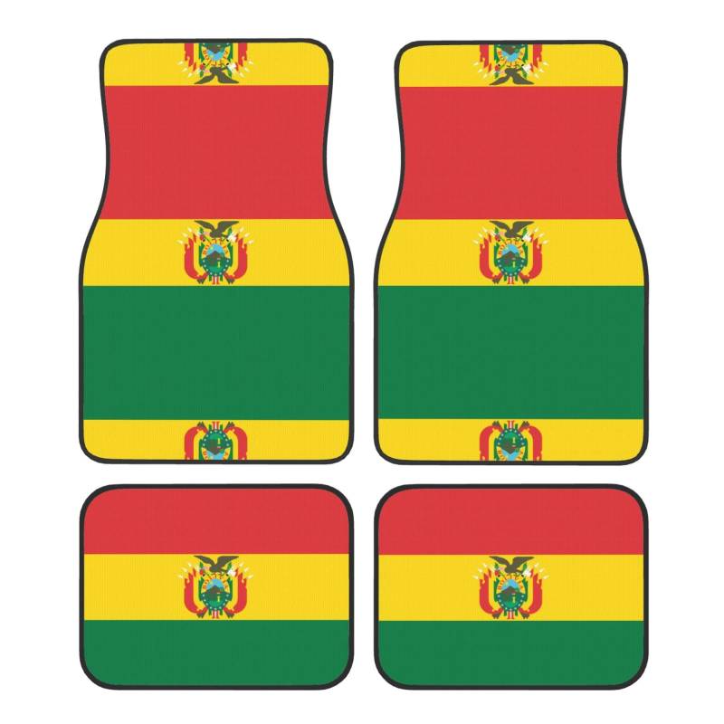 Phayah Flagge von Bolivien Druck Auto Fußmatten 4 Stück Auto Innenraum Teppiche Teppich Universal Fahrzeug Bodenschutz Teppiche Autozubehör von PHAYAH