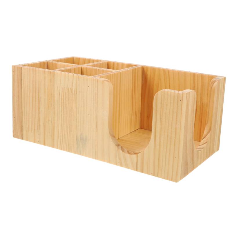 Stangenregal Storage Boxes aufbwahrungs-Box aufbewahrungbox vorratsboxen Inhaber Tee-Aufbewahrungsorganisator Halter für Zuckertüten Organizer für Kaffeestrohhalme aus Holz hölzern PHENOFICE von PHENOFICE