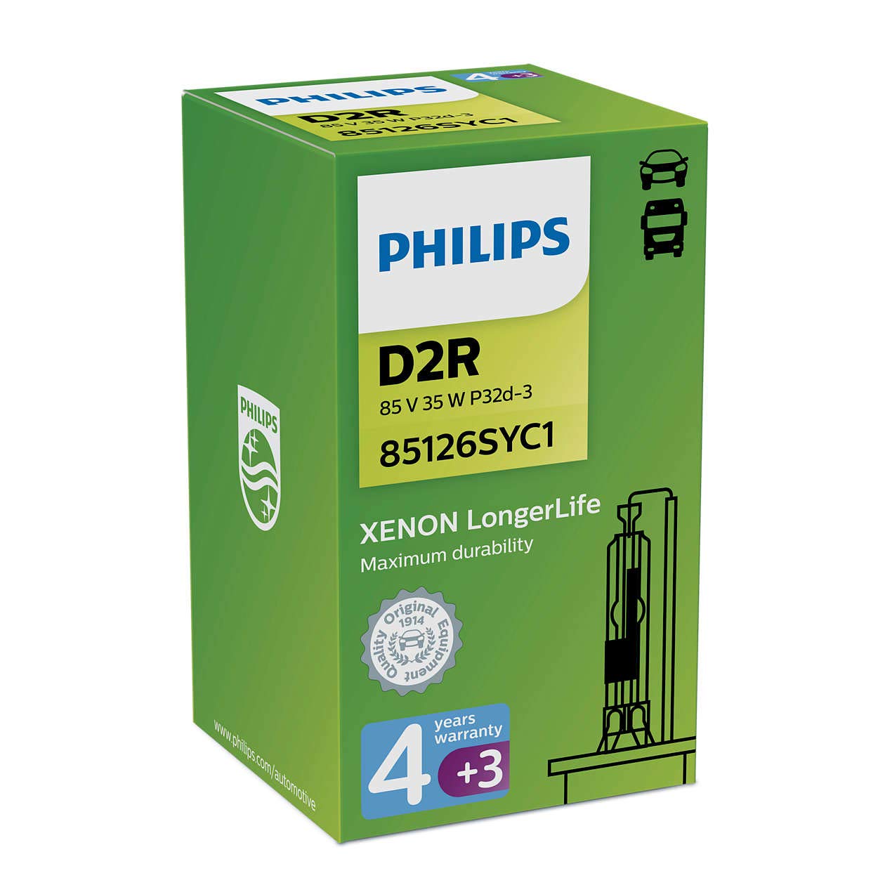 D2R 35W P32d3 LongerLife 4300K Xenon 1St. Philips von PHILIPS