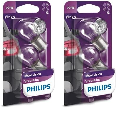 PHILIPS P21W 12V 21W BA15s VisionPlus 60% Blister 2st (Packung mit 2) von PHILIPS