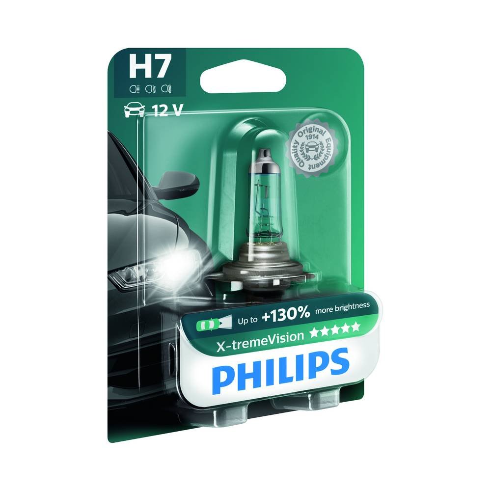 PHILIPS X-tremeVision +100% H7 Scheinwerferlampe 12972XVB1, Einzelblister, White, 13.50x9.50x13.50 von PHILIPS