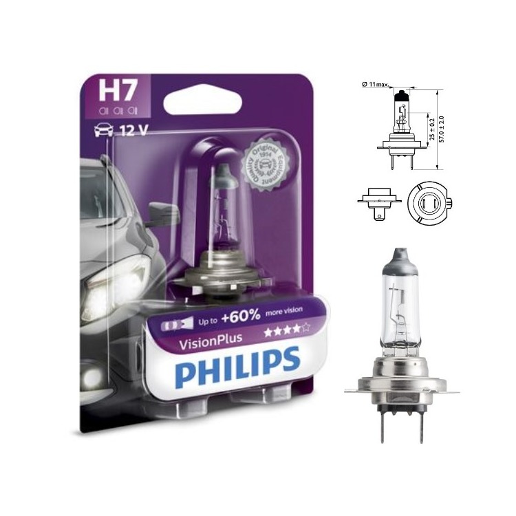 Philips H7 VisionPlus 12V 1 St?ck von PHILIPS