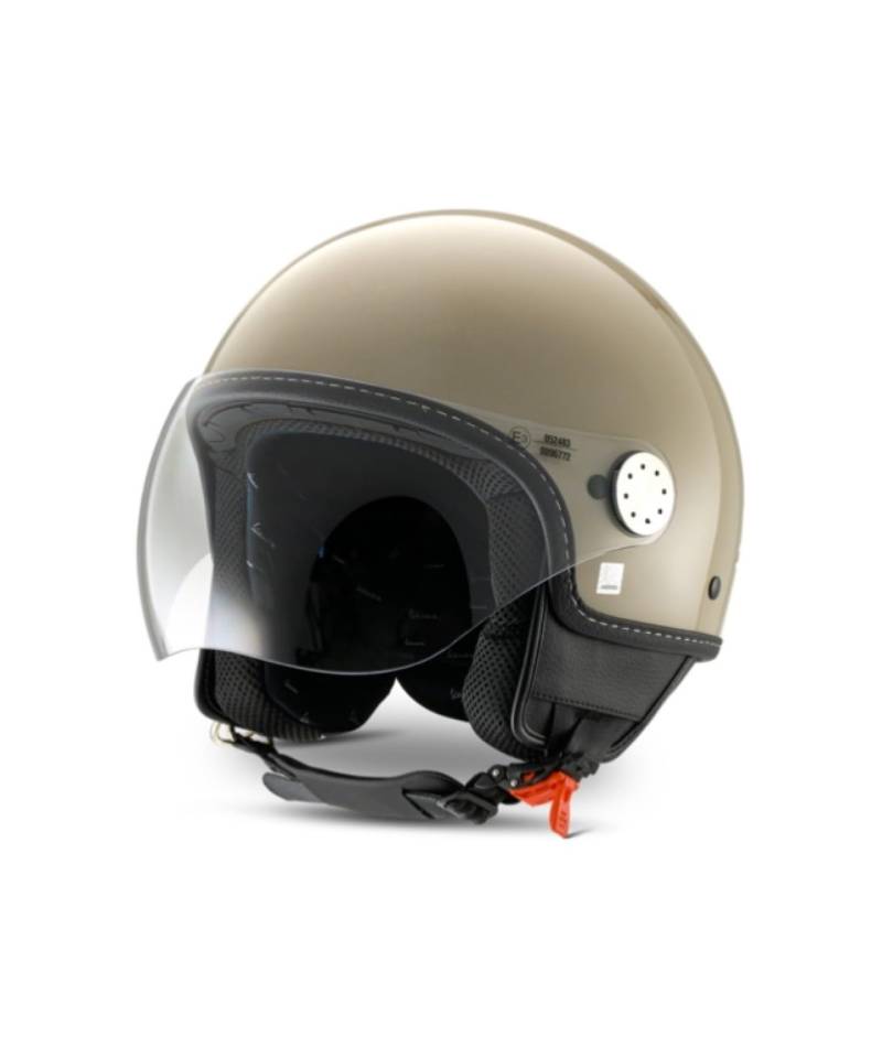 Jethelm Piaggio original Visor 4.0 Demi Jet für Vespa Fahrer mit ECE 22.06 Zulassung (beige glänzend, L2) von PIAGGIO