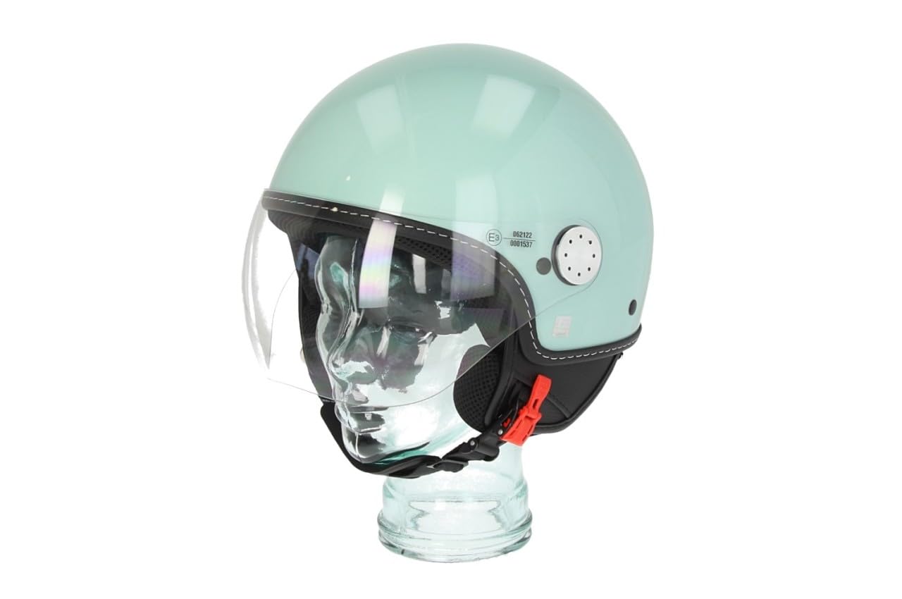 Jethelm Piaggio original Visor 4.0 Demi Jet für Vespa Fahrer mit ECE 22.06 Zulassung (grün amabile, L2) von PIAGGIO