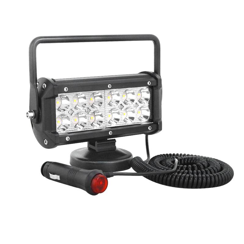 PICAA 1tlg 7 Zoll LED Arbeitsscheinwerfer mit Magnetfuß, 36W Led Spotlicht Lightbar Auto Offroad 4x4 LKW Traktor 12V 24V Zusatzscheinwerfer von PICAA