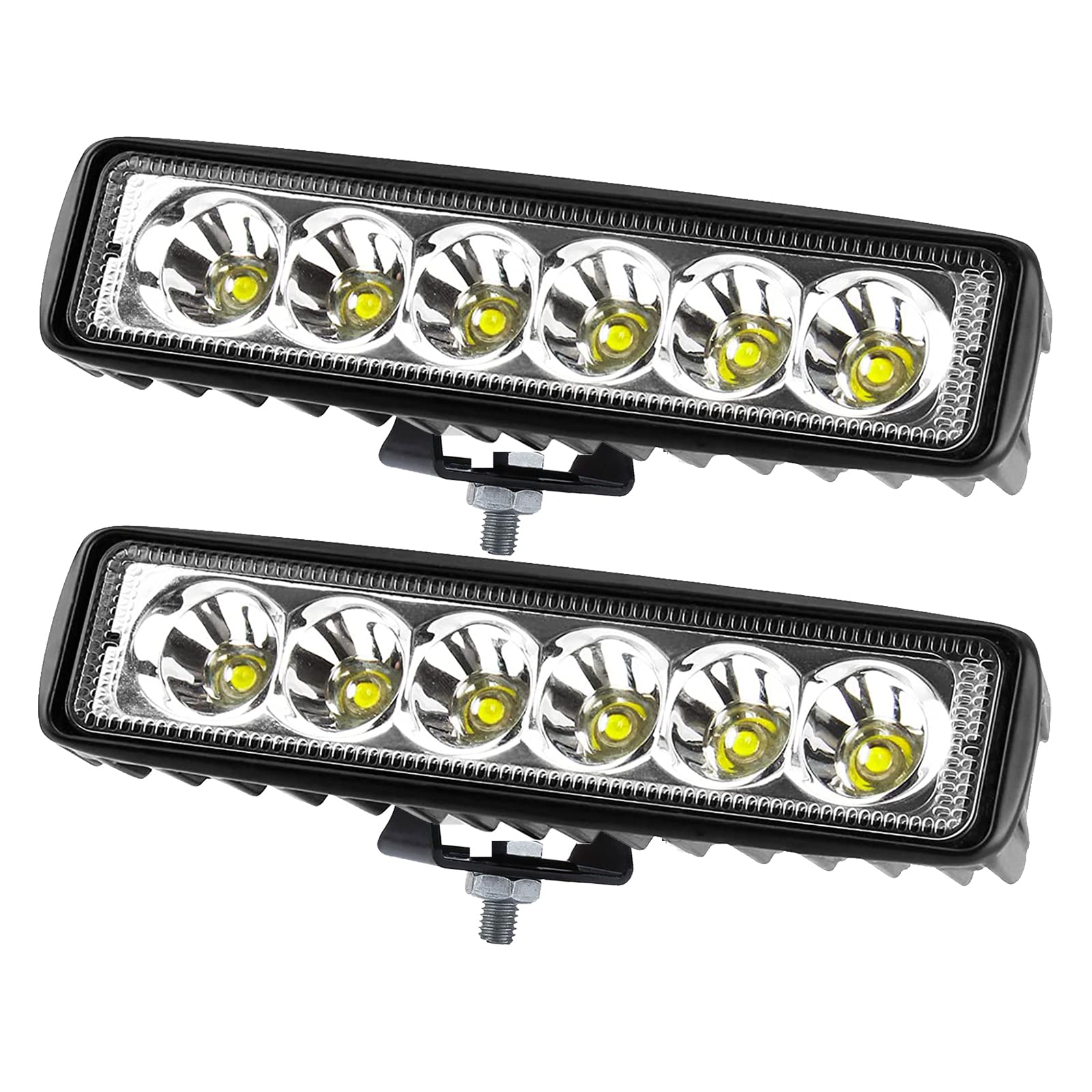 PICAA 2 Stücke LED Arbeitsscheinwerfer, 6 Zoll 18W Spot Strahl Led Scheinwerfer 12V 24V 6000K Weiß Arbeitslicht für SUV Auto Offroad 4X4 Traktor LKW von PICAA