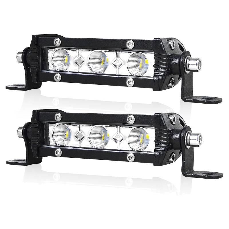 PICAA 2tlg 4 Zoll 15W LED Arbeitsscheinwerfer Spotlicht 12V 24V LED Lightbar Lichtbalken für Auto Offroad 4x4 LKW Traktor ATV SUV, 6000K Weiß Zusatzscheinwerfer von PICAA