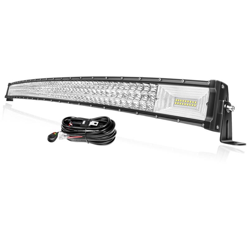 PICAA Led Arbeitsscheinwerfer 52 Zoll 675W Gewolbt Led Lightbar Lichtbalken 12V Mit Kabelbaum, Led Zusatzscheinwerfer Bar für SUV Offroad 4x4 Auto ATV Traktor von PICAA