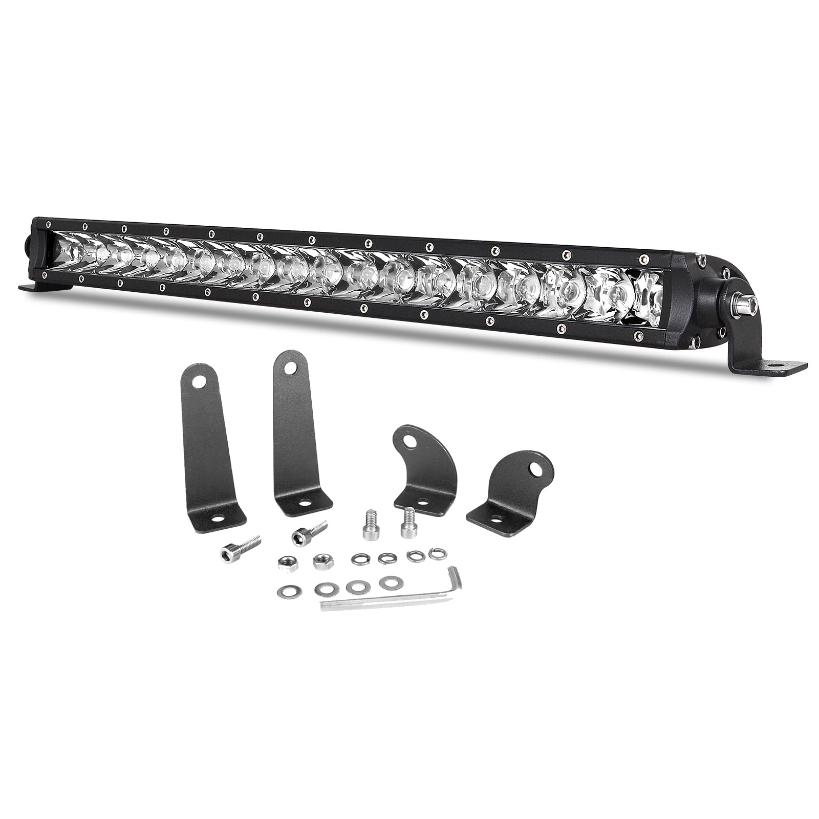 PICAA LED Arbeitsscheinwerfer, 20 Zoll 90W LED Lightbar Auto 12V 24V, Spot Led Lichtbalken, 6000K Weiß Lichtleiste für Offroad 4x4 LKW SUV Traktor ATV von PICAA