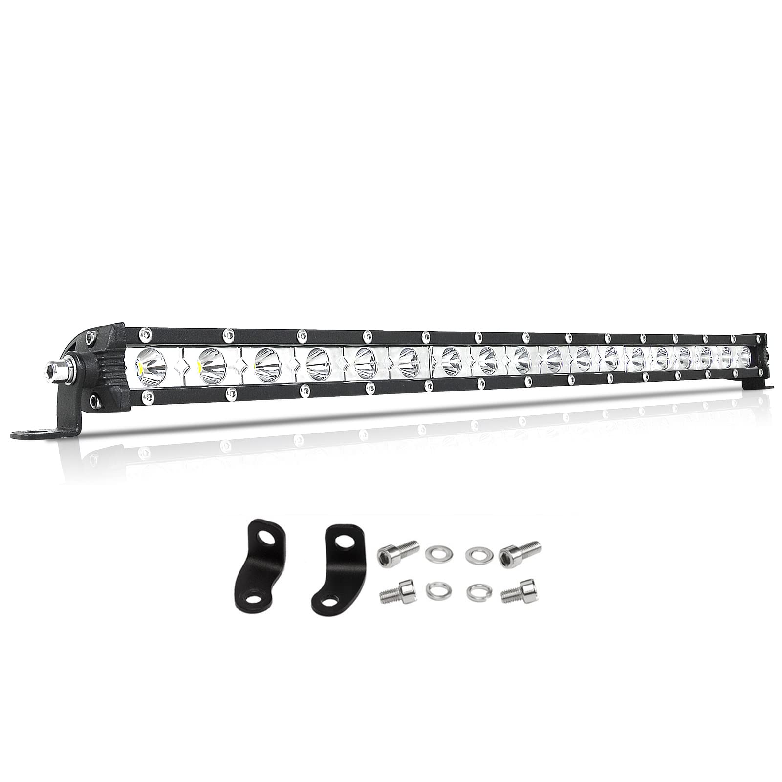 PICAA Led Arbeitsscheinwerfer 20 Zoll 53.5CM 90W einzelne Reihe Led Lichtbalken 12V Slim Led Zusatzscheinwerfer Bar Spot LED Arbeit Licht Bar für SUV Offroad ATV UTV Traktor 4x4 Auto von PICAA