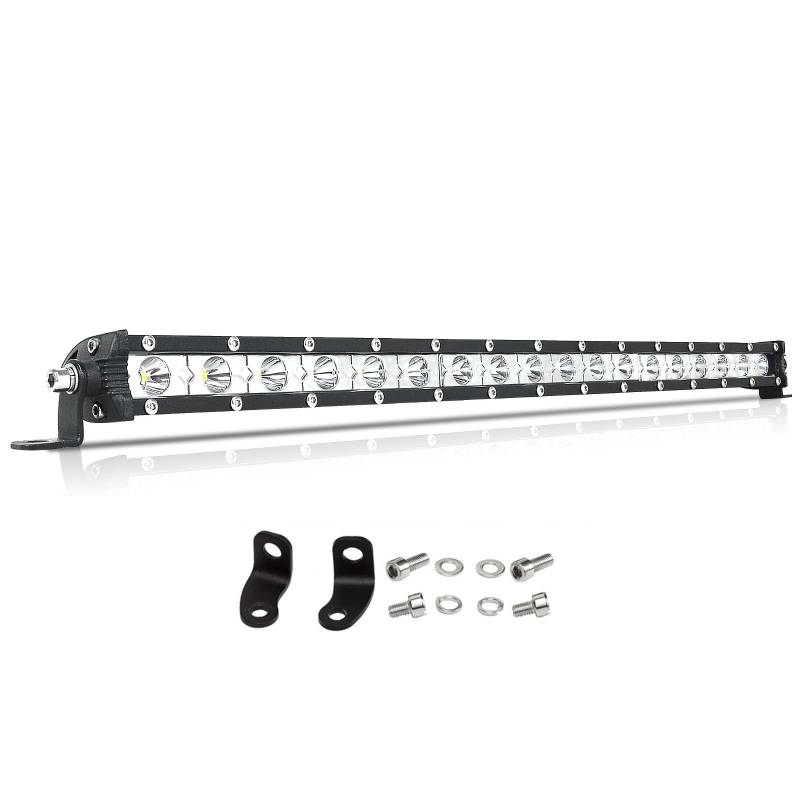 PICAA Led Arbeitsscheinwerfer 20 Zoll 53.5CM 90W einzelne Reihe Led Lichtbalken 12V Slim Led Zusatzscheinwerfer Bar Spot LED Arbeit Licht Bar für SUV Offroad ATV UTV Traktor 4x4 Auto von PICAA