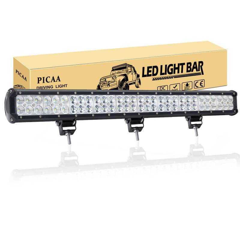 PICAA Led Arbeitsscheinwerfer 28 Zoll 71CM 180W Zweireihiges Led Lichtbalken 12V Led Zusatzscheinwerfer Bar Spot Flutlicht Kombination LED Arbeit Licht Bar für SUV Offroad ATV UTV Traktor 4x4 Auto von PICAA