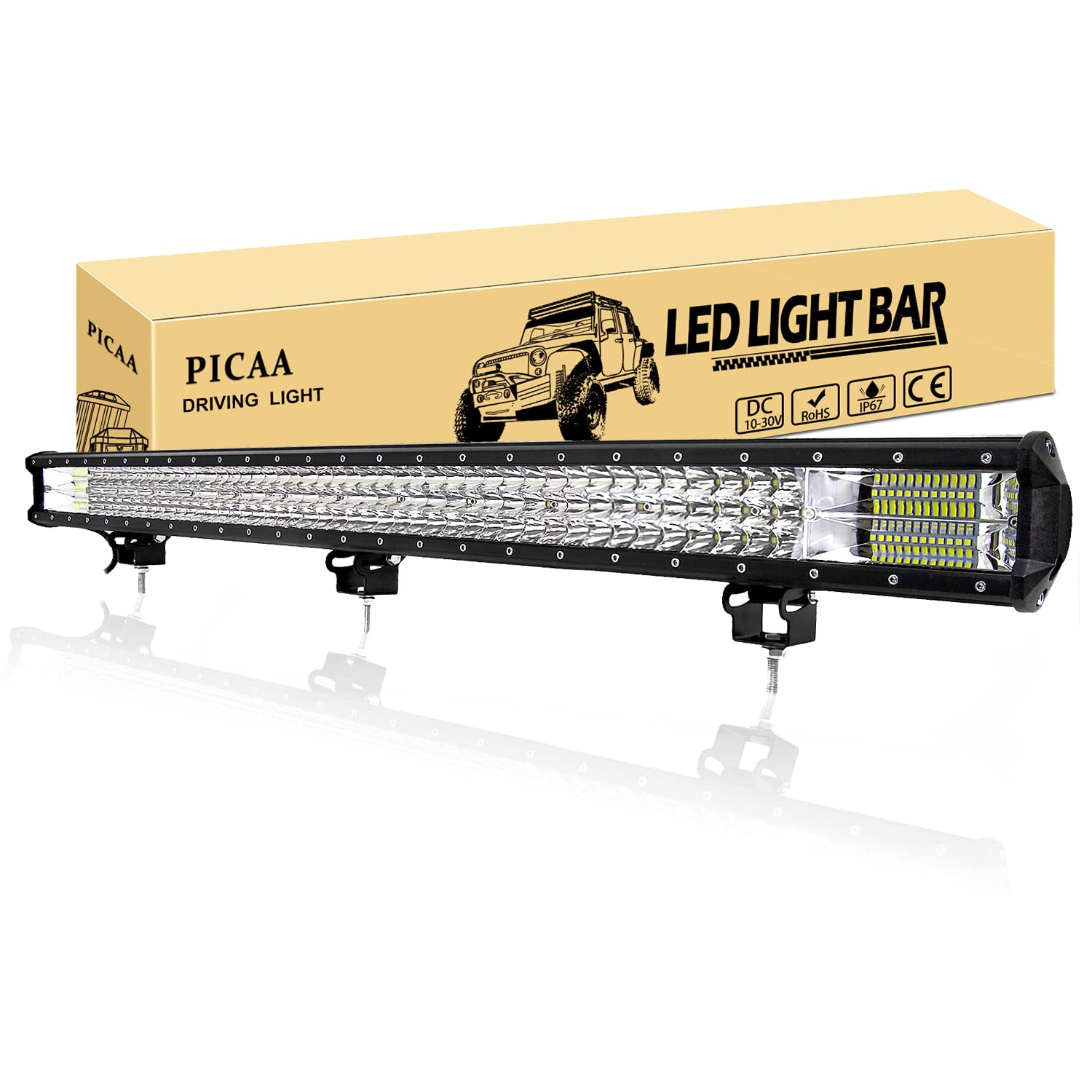 PICAA Led Arbeitsscheinwerfer 39 Zoll 100.5CM 540W Led Lichtbalken 12V 24V 6000K Led Zusatzscheinwerfer Bar Spot Flutlicht Kombination LED Arbeit Licht Bar für SUV Offroad ATV UTV Traktor 4x4 Auto von PICAA