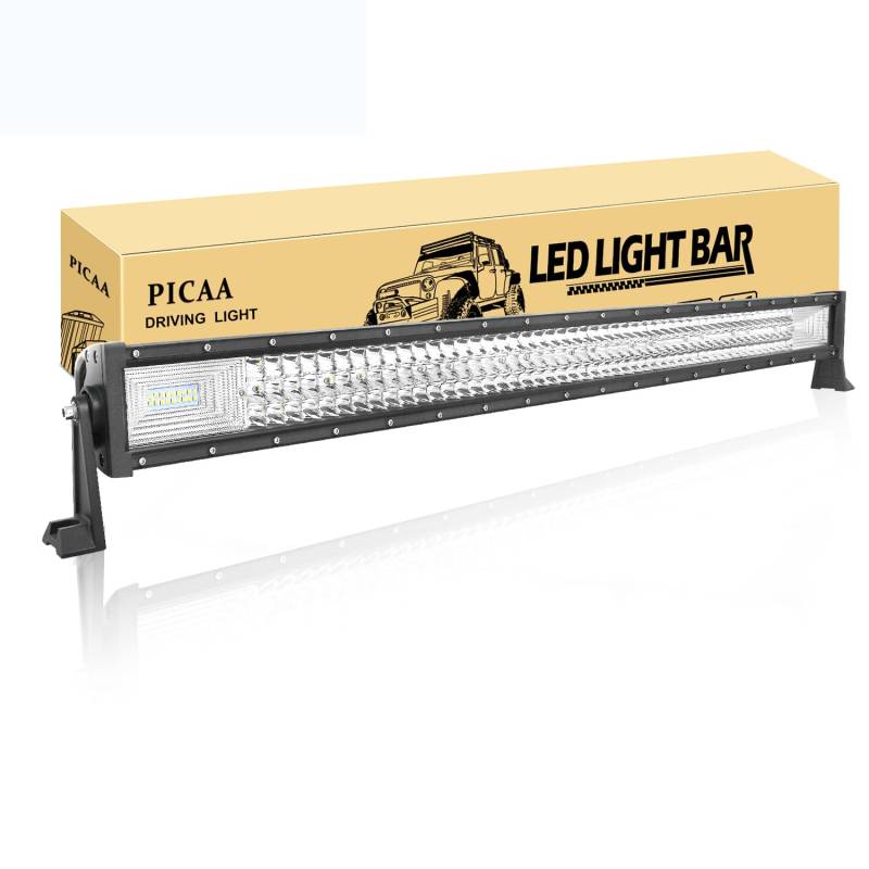 PICAA Led Arbeitsscheinwerfer 42 Zoll 106CM 540W Led Lichtbalken 12V 24V 6000K Led Zusatzscheinwerfer Bar Spot Flutlicht LED Arbeit Licht Bar für SUV Offroad ATV UTV Traktor 4x4 Auto von PICAA