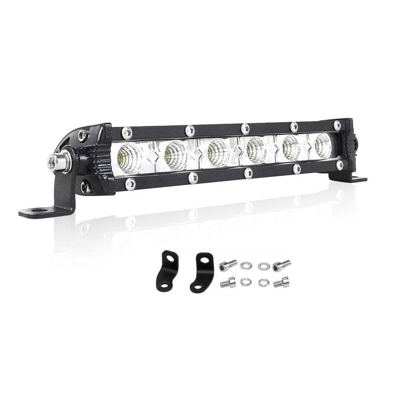 PICAA Led Arbeitsscheinwerfer 7 Zoll 22.5CM 30W einzelne Reihe Led Lichtbalken 12V Slim Led Zusatzscheinwerfer Bar Flutlicht LED Arbeit Licht Bar für SUV Offroad ATV UTV Traktor 4x4 Auto von PICAA