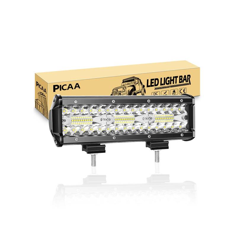 PICAA Led Arbeitsscheinwerfer 9 Zoll 25.4 CM 180W 8D Led Lichtbalken 12V 24V 6000K Led Zusatzscheinwerfer Bar Spot Flutlicht Kombination LED Arbeit Licht Bar für SUV Offroad ATV UTV Traktor 4x4 Auto von PICAA