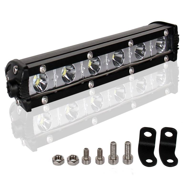 PICAA Super Schlank 7 Zoll 30W LED Lightbar Spotlicht Lichtbalken Arbeitsscheinwerfer 12V 24V 6000K Weiß Wasserdicht für Auto Offroad 4X4 ATV SUV KFZ von PICAA