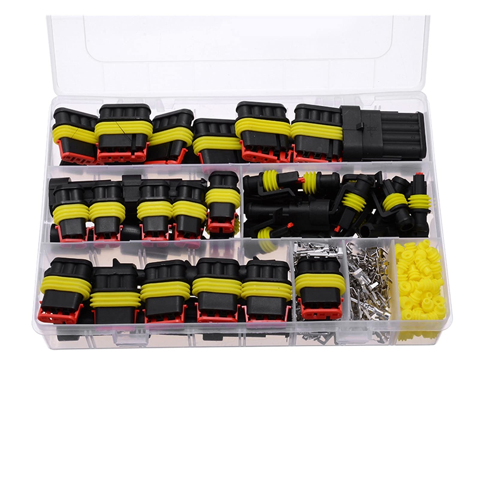 Hengliang Store 26 Set wasserdichte Auto Auto Elektrischer Kabelanschluss 1-4 Pin Way Kit Fit für Motocycle Truck Boat Autozubehör mit Box von PIKETU