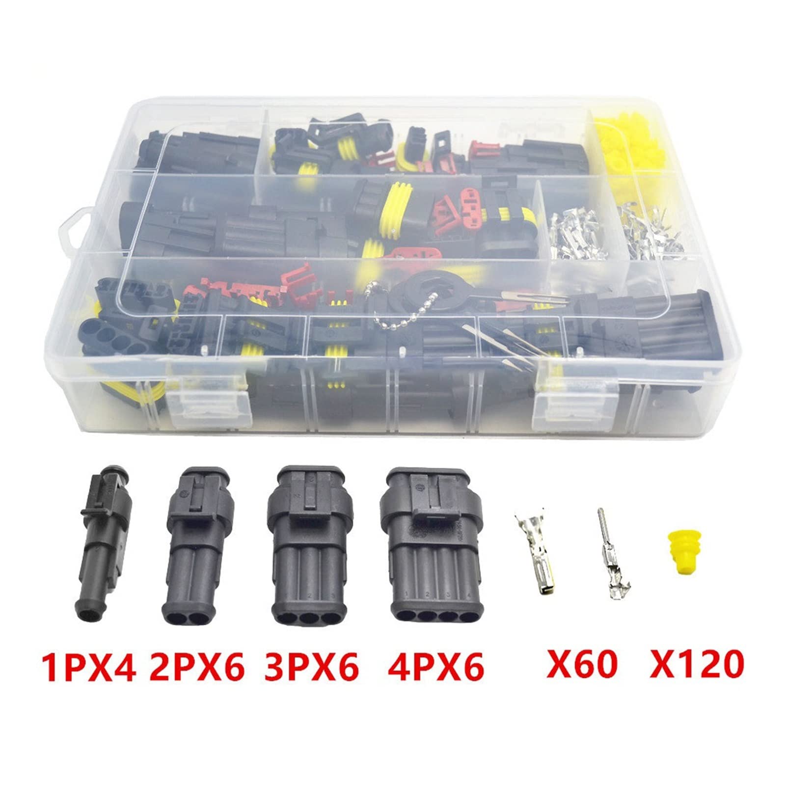 Hengliang Store 305 Stück Superseal. Ampere wat/erp/;ro/ofW 12V elektrischer Drahtanschluss Sets Kits mit Crimpterminal von PIKETU