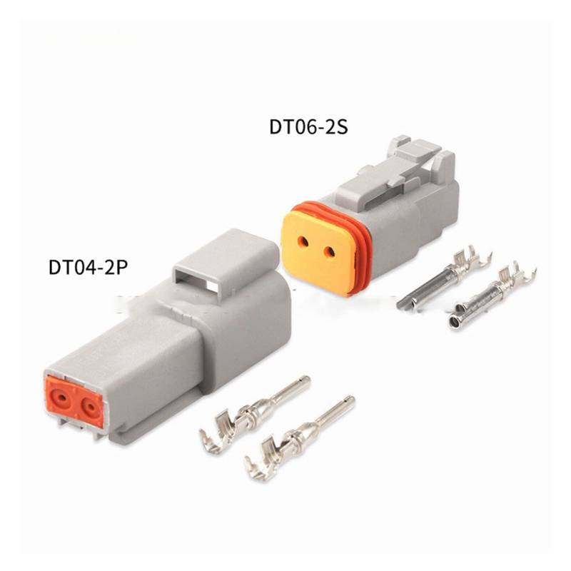 Hengliang Store 5 Sets 2Pin De/UTS/ch Dt. Wasserdichter männlicher weiblicher elektrischer Stecker Dt04-2p dt06-2s. Mit Terminals.(2P Female and Male,10 Sets) von PIKETU