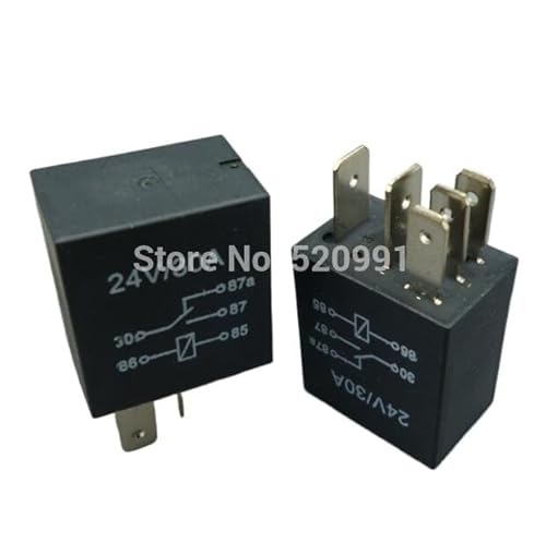 Hengliang Store Auto-Relais 12 V 30 A 5 P/12 V 30 A 4 P/24 V 30 A 4 PIN/24 V 30 A 5 PIN Kfz-Relais(24v 30a 5p) von PIKETU