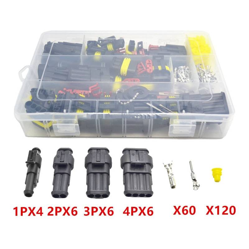 PIKETU Hengliang Store 305 Stück Superseal. Ampere wasserdicht 12V elektrischer Kabelanschluss setzt Kits mit Crimpterminal von PIKETU