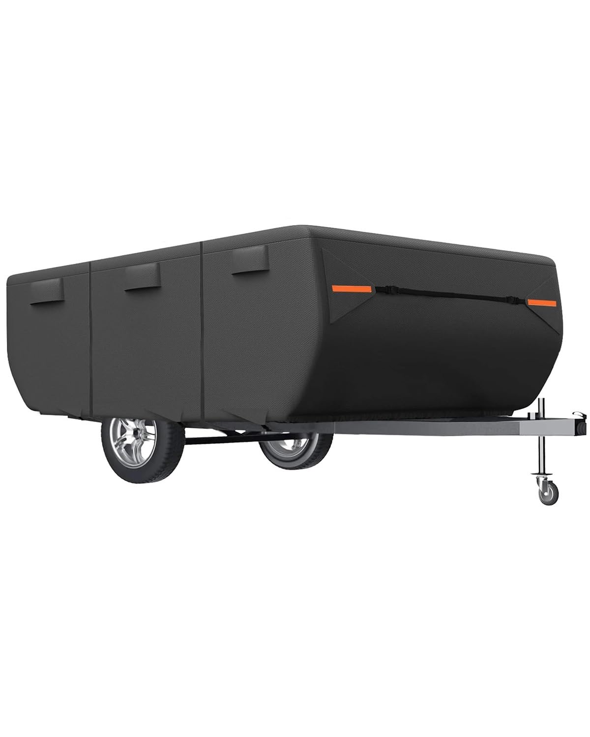 Wohnmobilabdeckungen Für 12'-14' RV Abdeckung wasserdichte Pop-up-Wohnmobil-Anhänger-Abdeckung Mit Gurten Und Lüftungsschlitzen Service Für Wohnmobile Wohnmobil Schutzhülle(Black) von PIKUHS