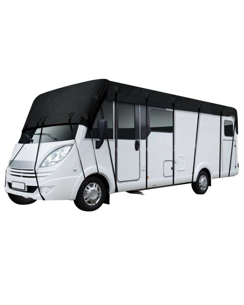 Wohnmobilabdeckungen Für 210D wasserdichte RV-Dachabdeckung RV-Plane Wohnwagen Autoabdeckung Wind- Und Staubdicht Sonnenschutz Wasserdicht Faltbar Wohnmobil Schutzhülle(Black,7.5 * 3M) von PIKUHS