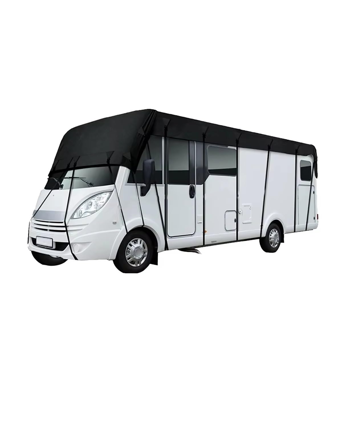 Wohnmobilabdeckungen Für Caravan RV Dachabdeckung Universal 210D Vinyl Schwarz Wasserdicht Sonnenschutz Wohnmobil Camper Van Plane Abdeckung Wohnmobil Schutzhülle(4.9X3.16m) von PIKUHS