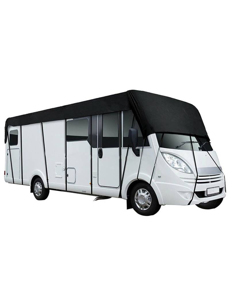 Wohnmobilabdeckungen Für RV-Abdeckung 210D Camping RV-Plane Caravan-Abdeckung Auto wasserdichte Und Staubdichte Oxford-Stoff-Sonnenschutz-Autoabdeckung Wohnmobil Schutzhülle(Black,5 * 3m) von PIKUHS