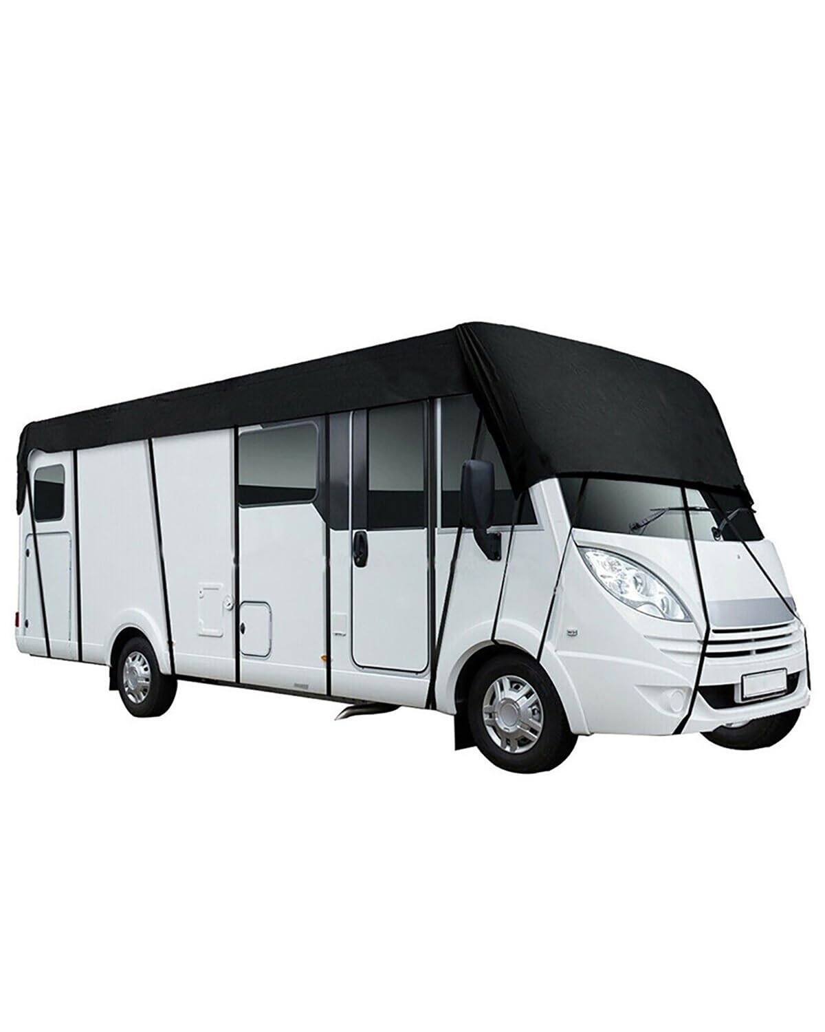 Wohnmobilabdeckungen Für RV-Abdeckung 210D Camping RV-Plane Caravan-Abdeckung Auto wasserdichte Und Staubdichte Oxford-Stoff-Sonnenschutz-Autoabdeckung Wohnmobil Schutzhülle(Black,8.5 * 3m) von PIKUHS