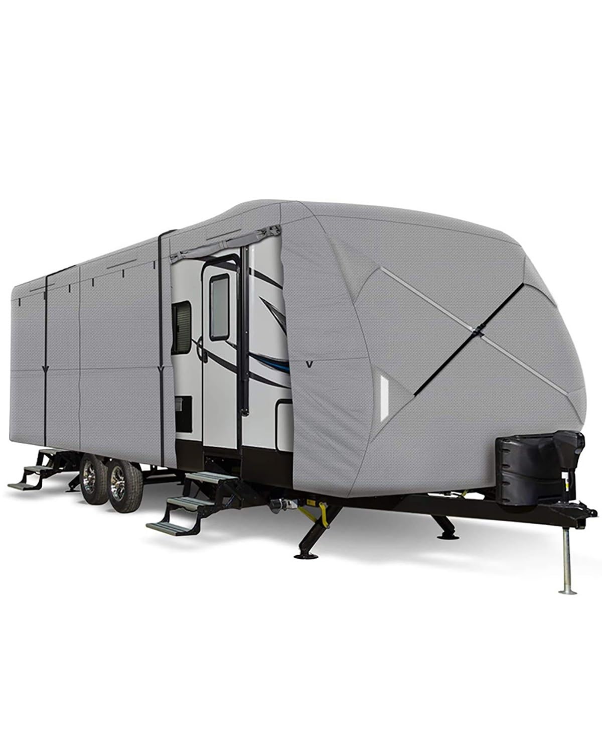 Wohnmobilabdeckungen Für Vlies-RV-Abdeckung Outdoor-Camping All-Inclusive-Camping-Autoabdeckung Staubdichte Sonnenschutz-Reiseanhänger-Abdeckung Wohnmobil Schutzhülle(196 x 104 x 102 inches) von PIKUHS