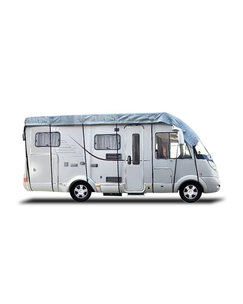 Wohnmobilabdeckungen Für Wohnmobil-Wohnwagen-Dachabdeckung Nicht Beschädigender Stoff Wohnwagen Wohnmobil-Dachabdeckung Plane 210D Wasserdicht Mit 26 Windschutzgürteln Wohnmobil Schutzhülle(6*3m/236*1 von PIKUHS