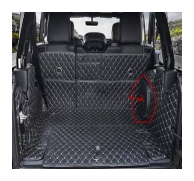 Kofferraummatte Kofferraummatten Für Jeep Für Wrangler Für JL 4-Türer 2022–2018 Langlebige Cargo Liner Kofferraumteppiche Für Wrangler 2021 Kofferraumwanne (Farbe : Black beige1) von PINNKL