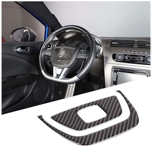 Auto Lenkrad Trim Abdeckaufkleber Dekoration Geeignet für SEAT Leon 2008 2009 2010 2011 2012,Auto Lenkrad Zierrahmen,Auto Modifizierte Innenteile zubehör (Schwarz) von PIUGILH