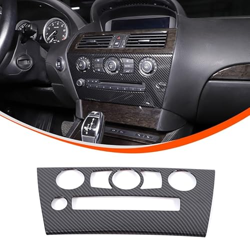 Auto Mittelkonsole CD AC Panel Cover Kompatibel mit BMW 6er 2004-2009,Zentralsteuerung Klimaanlage Dekoration Rahmen Verkleidung Aufkleber,Auto Innenraum Zubehör von PIUGILH