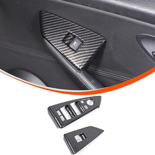 Fensterheberrahmen Kompatibel mit BMW 6er 2004 2005 2006 2007 2008 2009 Cabrio Version,ABS Carbon Muster Fensterheber Schalter Panel Abdeckung,Auto Tür-Bedienfeld Zubehör von PIUGILH