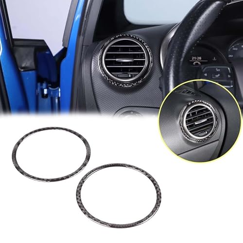 PIUGILH Auto Luftauslass Zierring Geeignet für SEAT Leon 2008-2012,Armaturenbrett Klimaanlage Lüftungsöffnungen Ring,Weich Kohlefaser Auto Air Vent Outlet Cover Trim Auto Interieur Zubehör (Schwarz) von PIUGILH