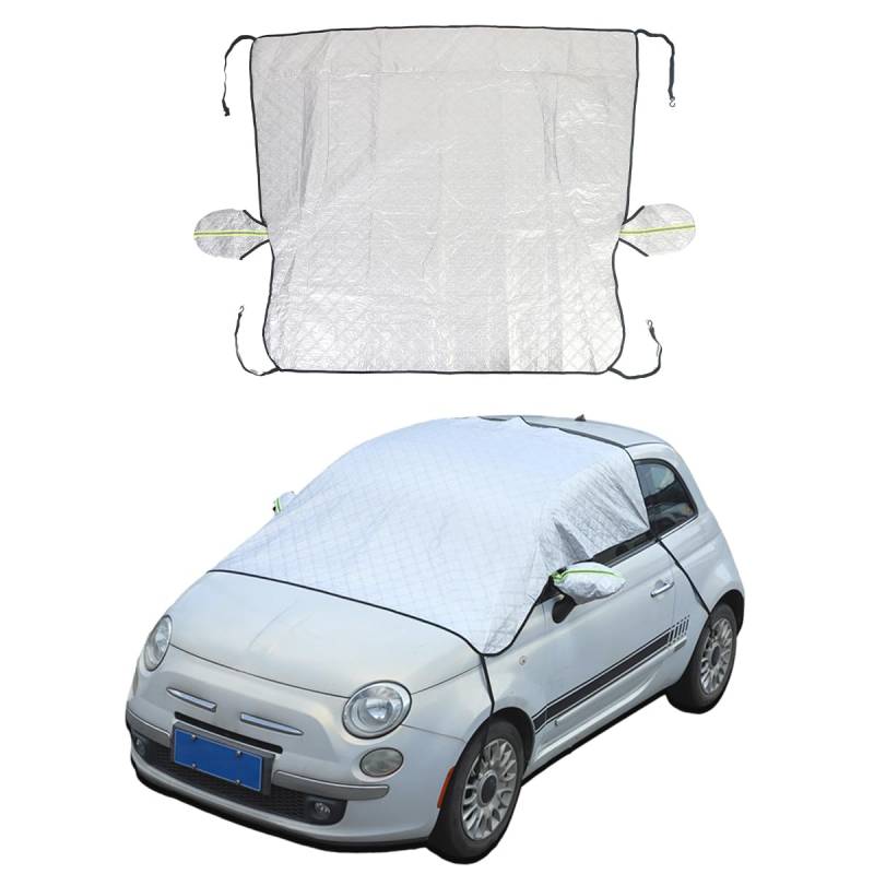 PIUGILH Frontscheibenabdeckung Winter Geeignet für FIAT 500 2010-2025,Frostschutz Windschutzscheibe Auto für FIAT 500 Zubehör,Schneeschutz Auto Frontscheibe gegen Schnee, EIS, Frost, Staub, Sonne von PIUGILH