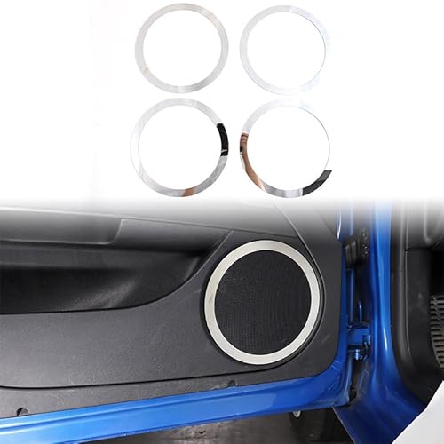 Tür Horn Ring Trim Kompatibel mit SEAT Leon 2008 2009 2010 2011 2012,4pcsTür Lautsprecher Horn Ring Abdeckung Trim Rahmen Aufkleber,Auto Innenstyling Autozubehör-4-Teiliges Set von PIUGILH