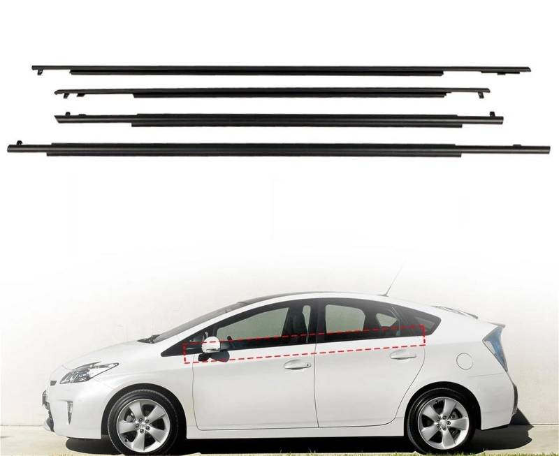 Teile für Fensterleisten 4PCS Auto Windows Gummi Dichtungs wasserdichte Druck Streifen Abdichtung Gürtel Trim Für Toyota Für Prius 2010-2015 von PIWINE